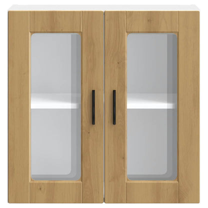 vidaXL Kitchen Wall Cabinet with Glass Door Porto Artisan Oak 5