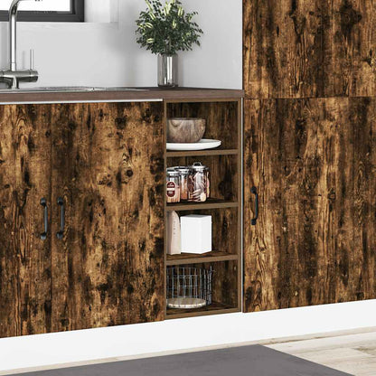 vidaXL Bottom Cabinet Riga Smoked Oak 30x44.5x81.5 cm Engineered Wood 3