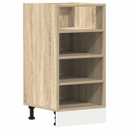 Kitchen Base Cabinet "Lyon" Engineered Wood Sonoma oak 1x bottom cabinet (1 door 1 drawer) 30–1x hanging cabinet (1 door) 30 cm wide 100 cm high 1x bottom cabinet (4 shelves) 40 cm