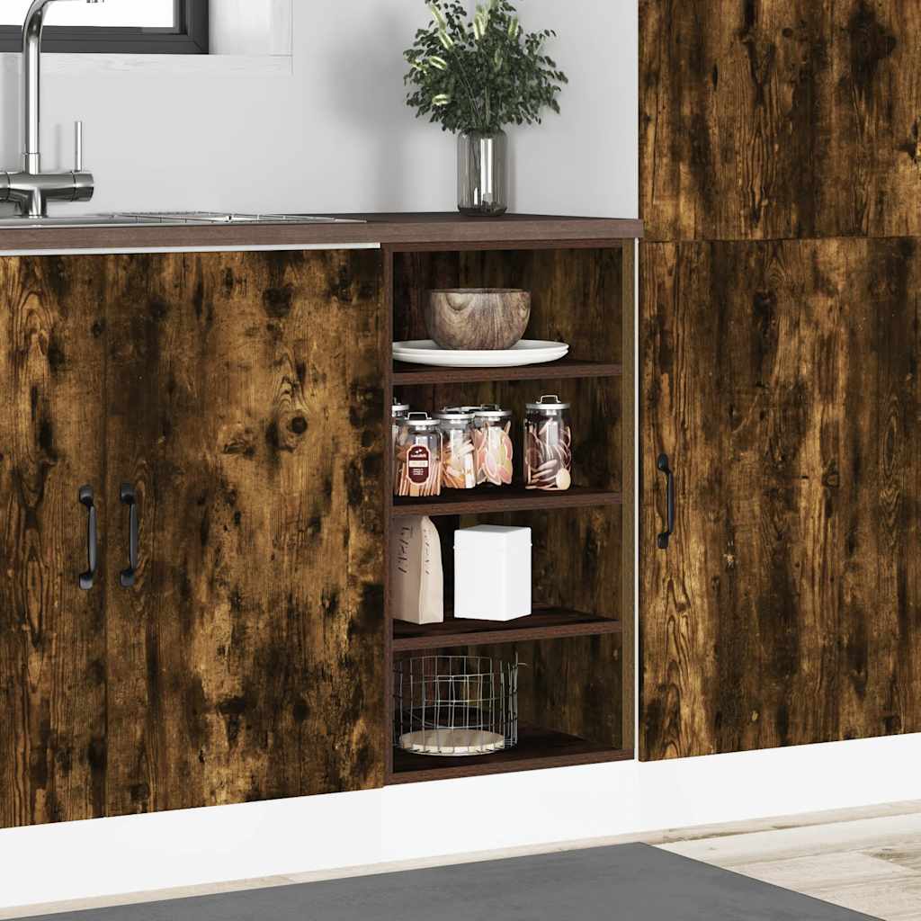 vidaXL Bottom Cabinet Riga Smoked Oak 40x44.5x81.5 cm Engineered Wood 3