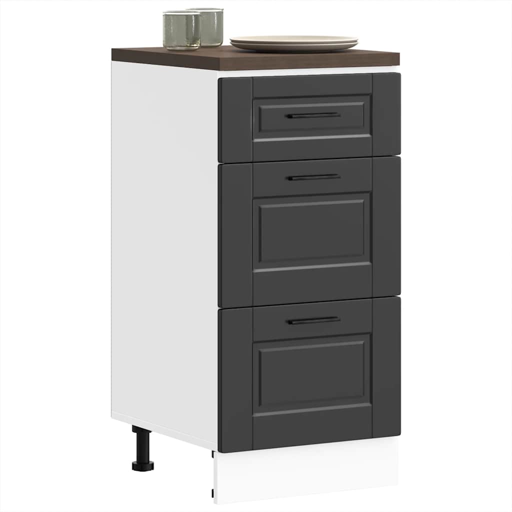 vidaXL Kitchen Base Cabinet "Porto" Engineered Wood Black