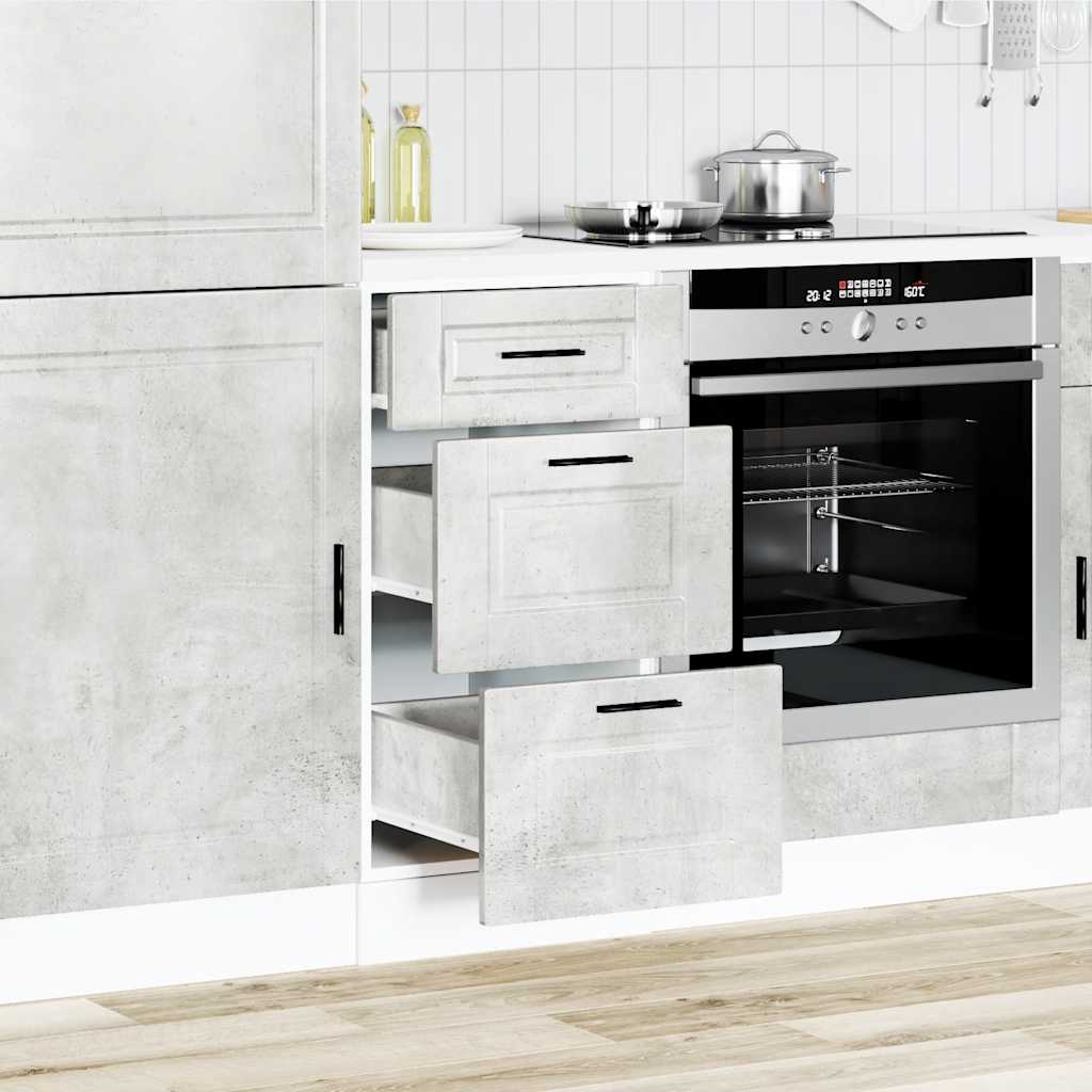 vidaXL Kitchen Base Cabinet "Porto" Engineered Wood Concrete Grey