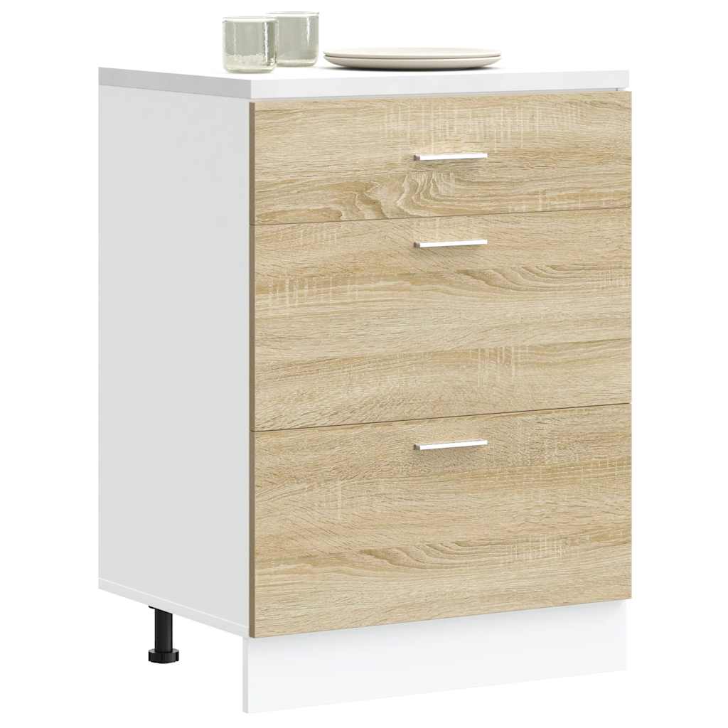 vidaXL Kitchen Base Cabinet "Lyon" Engineered Wood Sonoma Oak