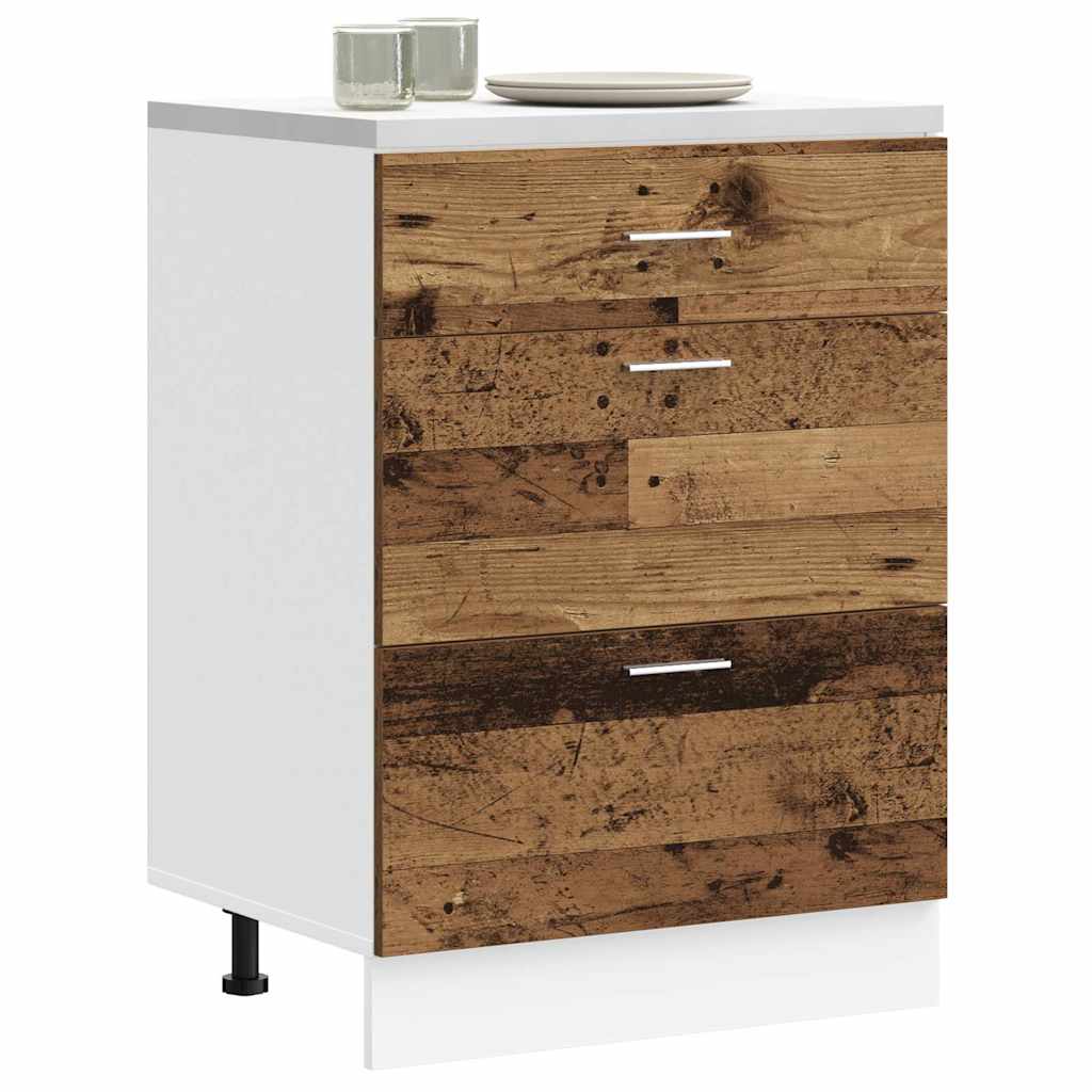 vidaXL Kitchen Base Cabinet "Lyon" Engineered Wood Old Wood