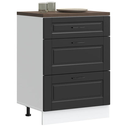 vidaXL Kitchen Base Cabinet "Porto" Engineered Wood Black