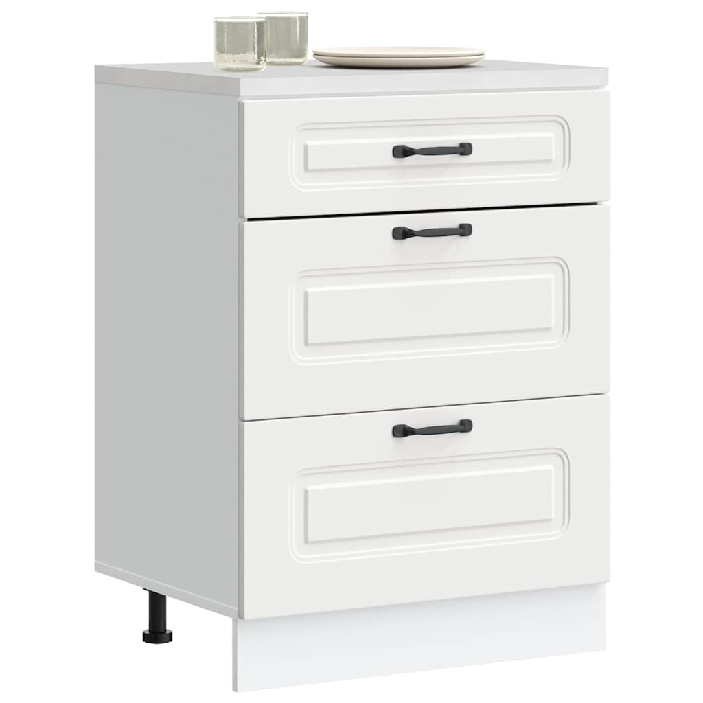 vidaXL Kitchen Base Cabinet "Kalmar" Engineered Wood White