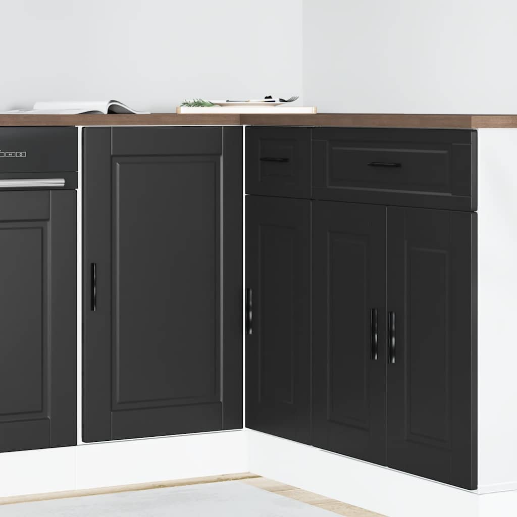 vidaXL Kitchen Base Cabinet "Porto" Black Engineered Wood 1