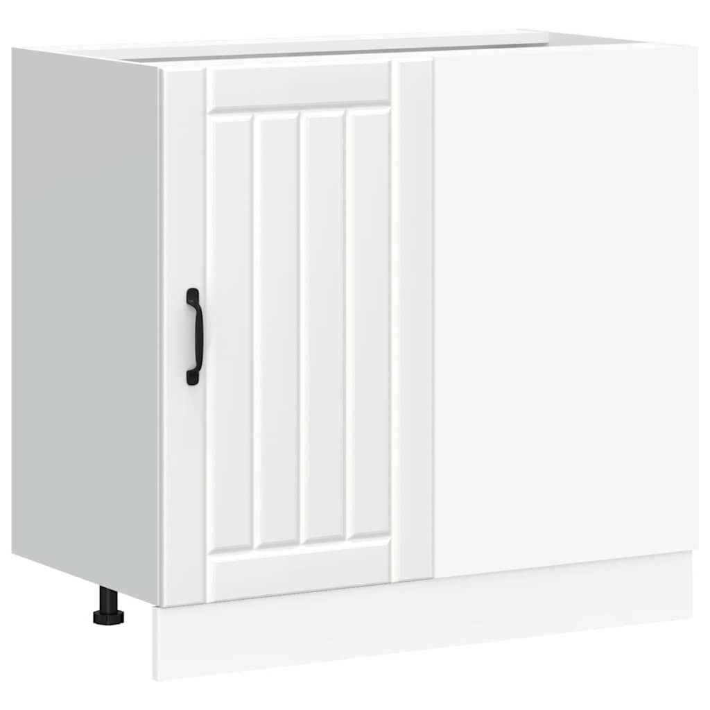 vidaXL Kitchen Base Cabinet Lucca White Engineered Wood 2