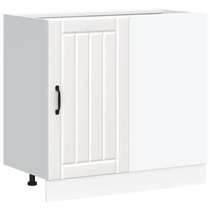 vidaXL Kitchen Base Cabinet Lucca White Engineered Wood 2