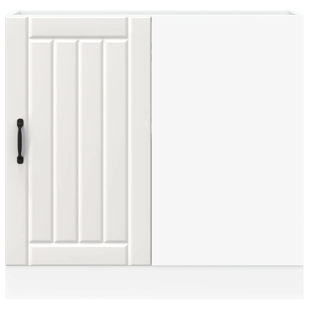 vidaXL Kitchen Base Cabinet Lucca White Engineered Wood 4