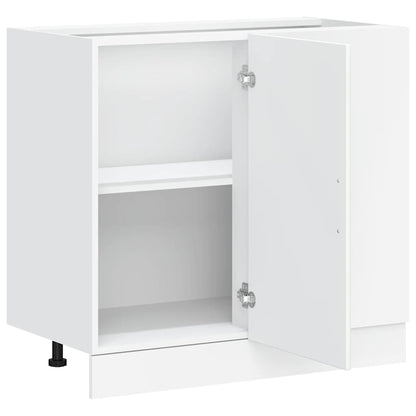 vidaXL Kitchen Base Cabinet Lucca White Engineered Wood 5