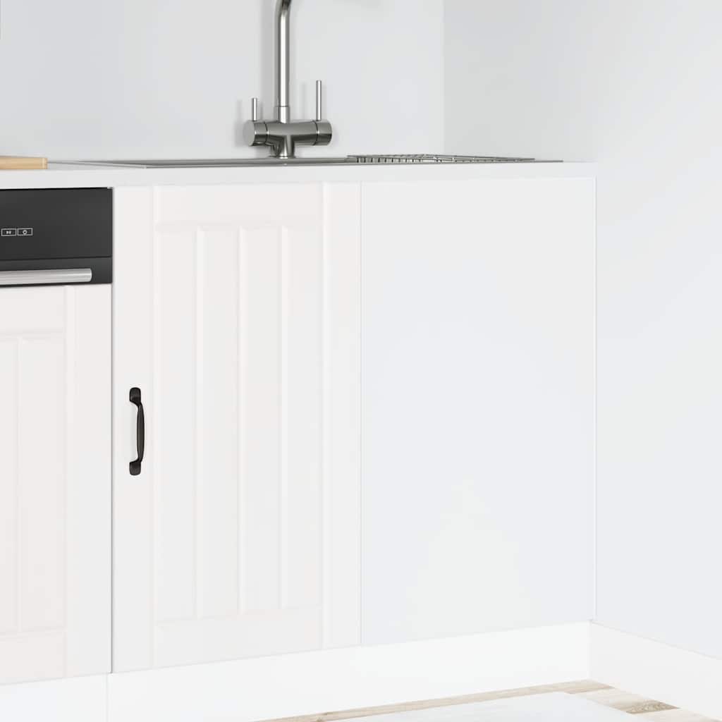 vidaXL Kitchen Base Cabinet Lucca White Engineered Wood 1