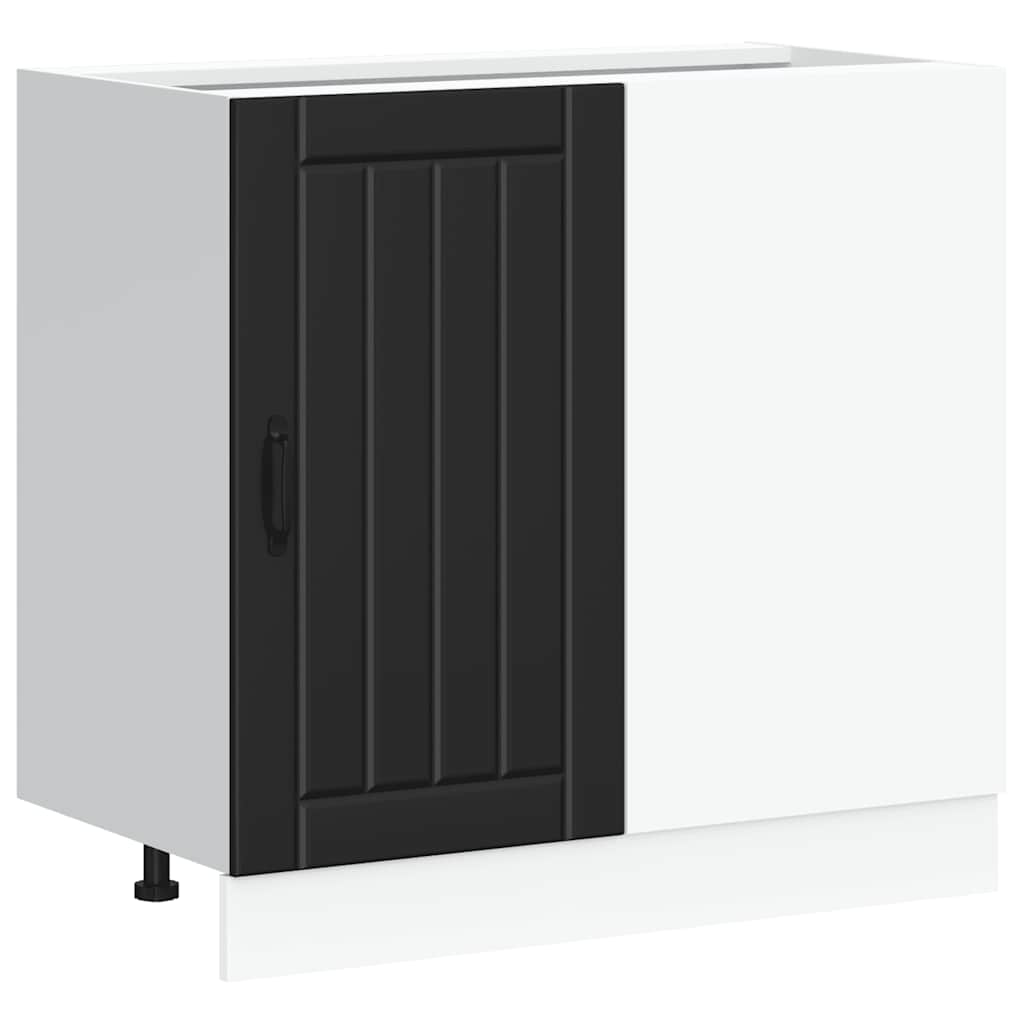 vidaXL Kitchen Base Cabinet "Lucca" Black Engineered Wood 2
