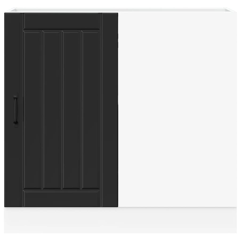 vidaXL Kitchen Base Cabinet "Lucca" Black Engineered Wood 4
