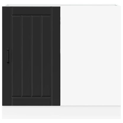 vidaXL Kitchen Base Cabinet "Lucca" Black Engineered Wood 4