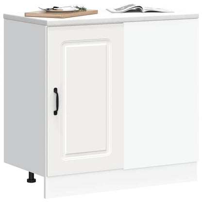 vidaXL Kitchen Base Cabinet Kalmar White Engineered Wood 3