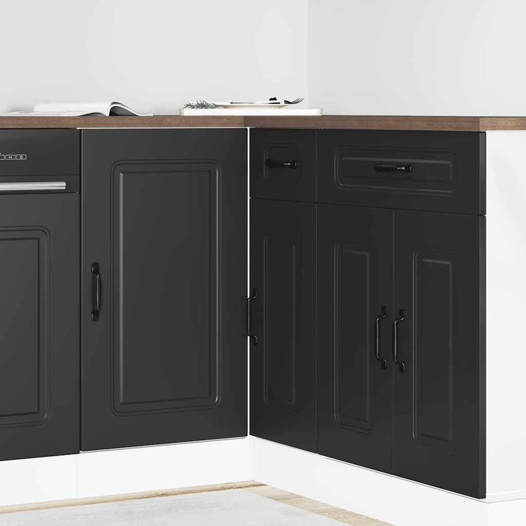 vidaXL Kitchen Base Cabinet "Kalmar" Black Engineered Wood 1