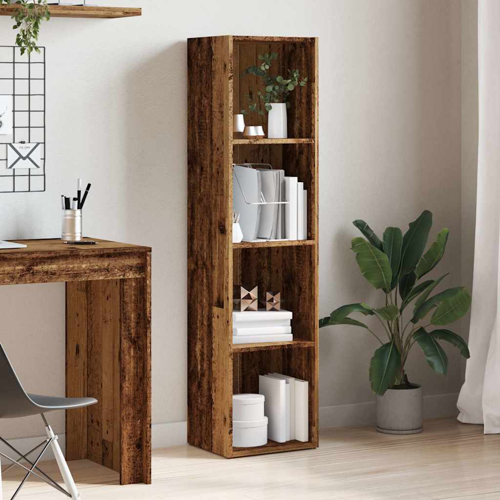 vidaXL Book Cabinet | Old Wood | Engineered Wood | 4-tier | Book Cabinet 1