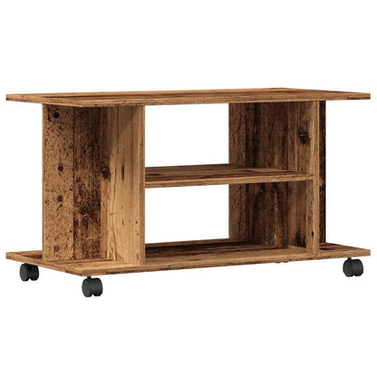 vidaXL TV Cabinet with Castors Old Wood 80x40x45 cm Engineered Wood 2