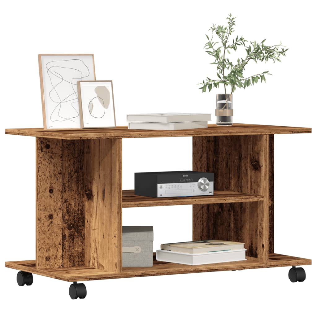 vidaXL TV Cabinet with Castors Old Wood 80x40x45 cm Engineered Wood 1