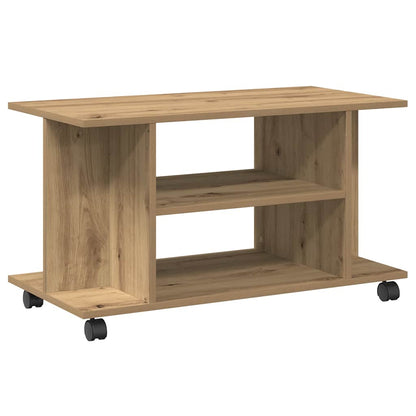 vidaXL TV Cabinet with Castors Artisan Oak 80x40x45 cm Engineered Wood 2