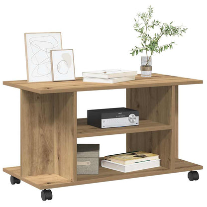 vidaXL TV Cabinet with Castors Artisan Oak 80x40x45 cm Engineered Wood 3