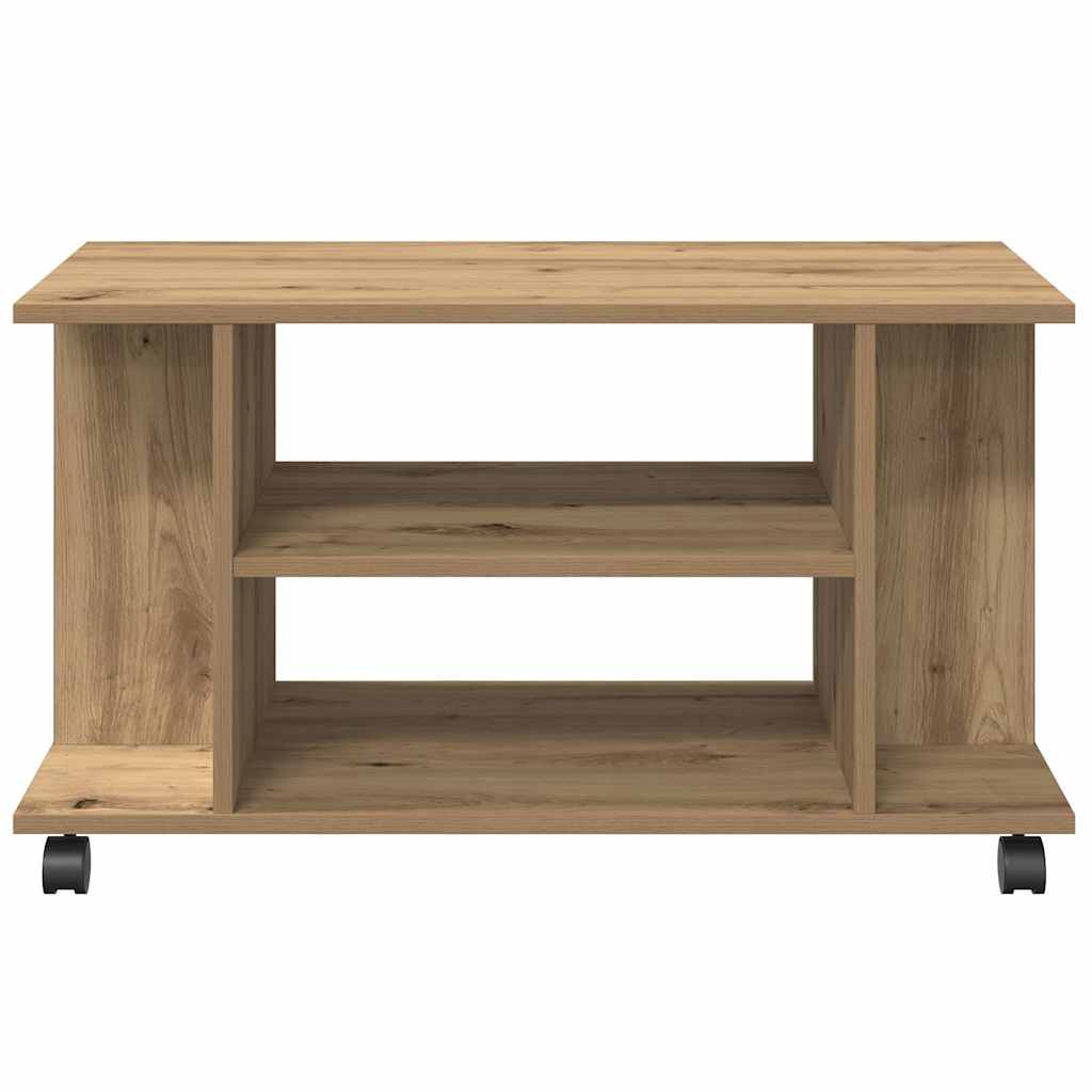 vidaXL TV Cabinet with Castors Artisan Oak 80x40x45 cm Engineered Wood 4