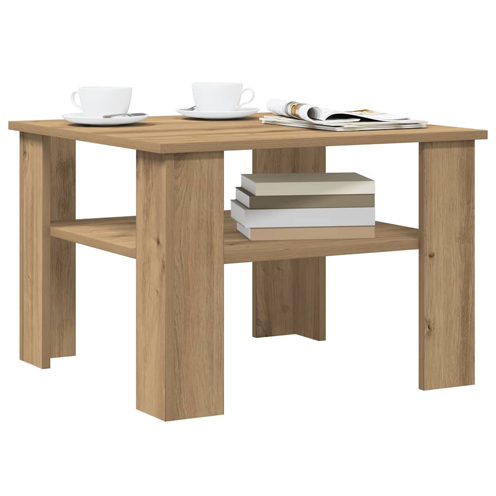 vidaXL Coffee Table Artisan Oak 60x60x42 cm Engineered Wood 3