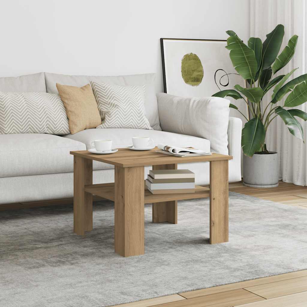 vidaXL Coffee Table Artisan Oak 60x60x42 cm Engineered Wood 1