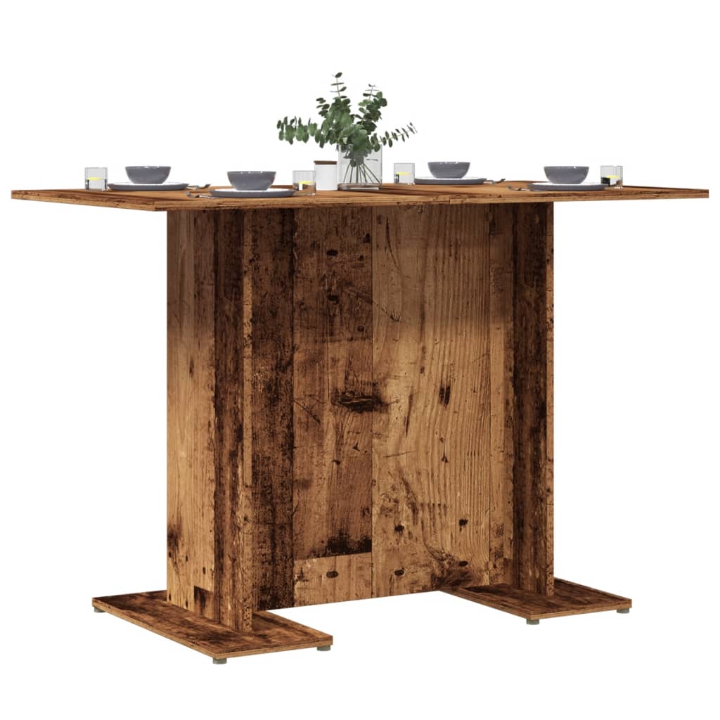 vidaXL Dining Table Old Wood 110x60x75 cm Engineered Wood 1