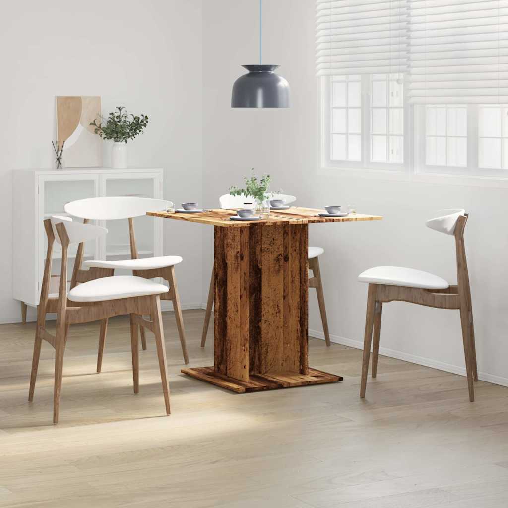 vidaXL Dining Table Old Wood 80x80x75 cm Engineered Wood 3