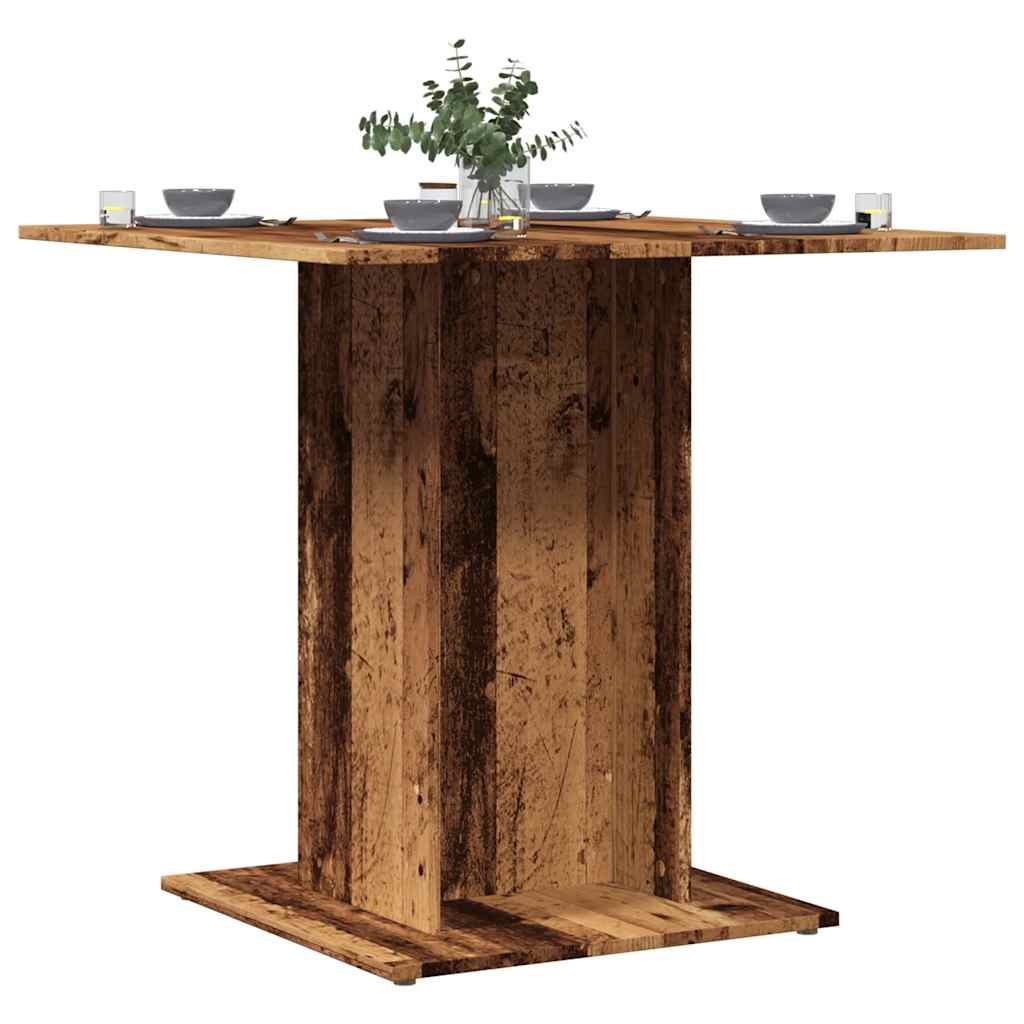 vidaXL Dining Table Old Wood 80x80x75 cm Engineered Wood 1