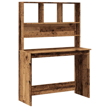 vidaXL Desk with Shelves Old Wood 102x45x148 cm Engineered Wood 1