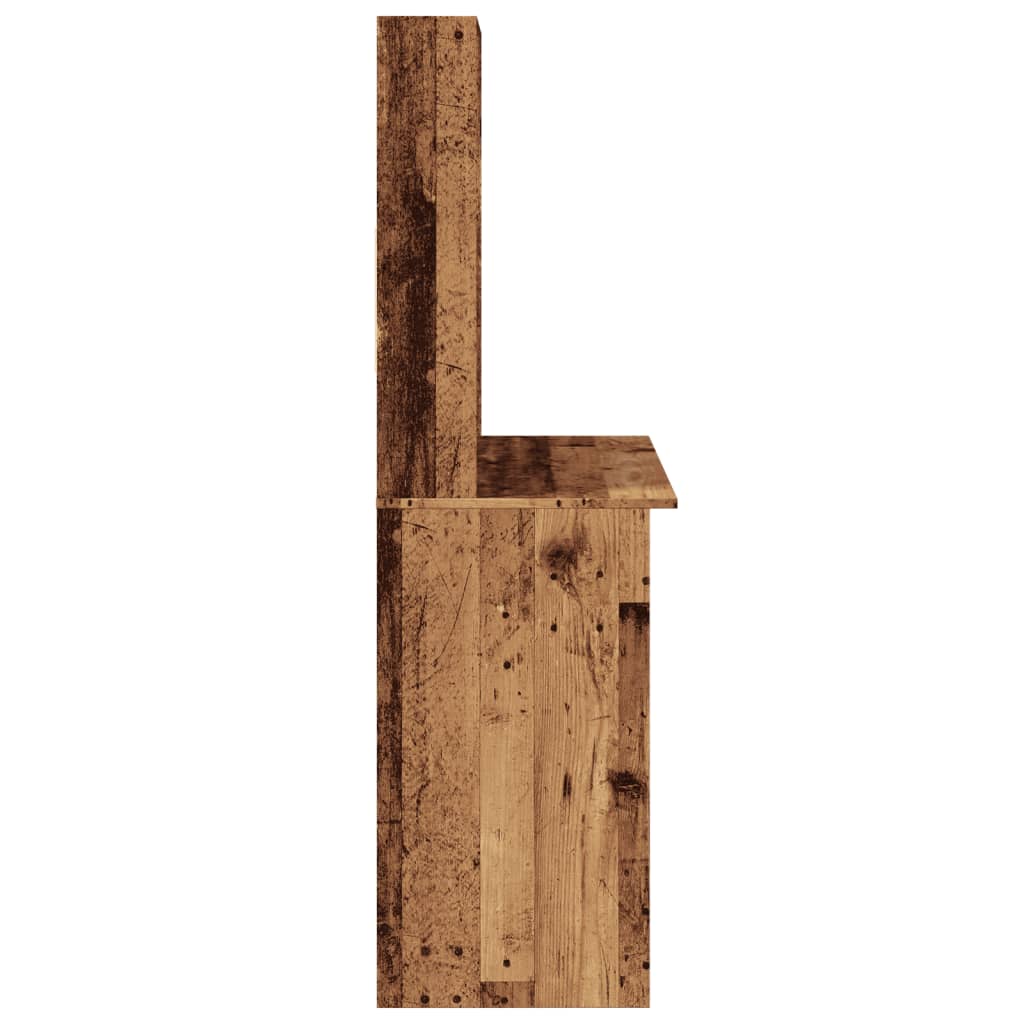 vidaXL Desk with Shelves Old Wood 102x45x148 cm Engineered Wood 5