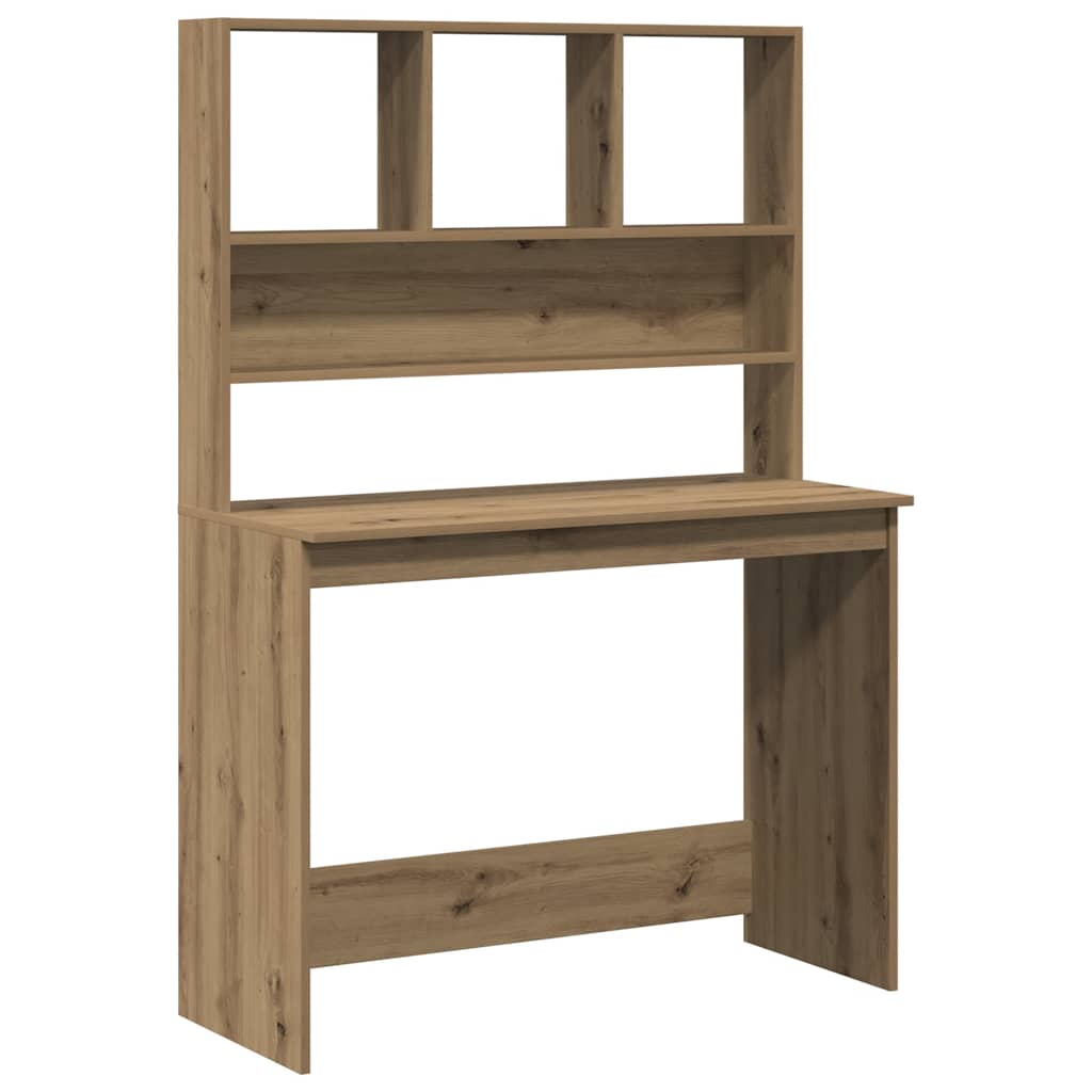 vidaXL Desk with Shelves Artisan Oak 102x45x148 cm Engineered Wood 2