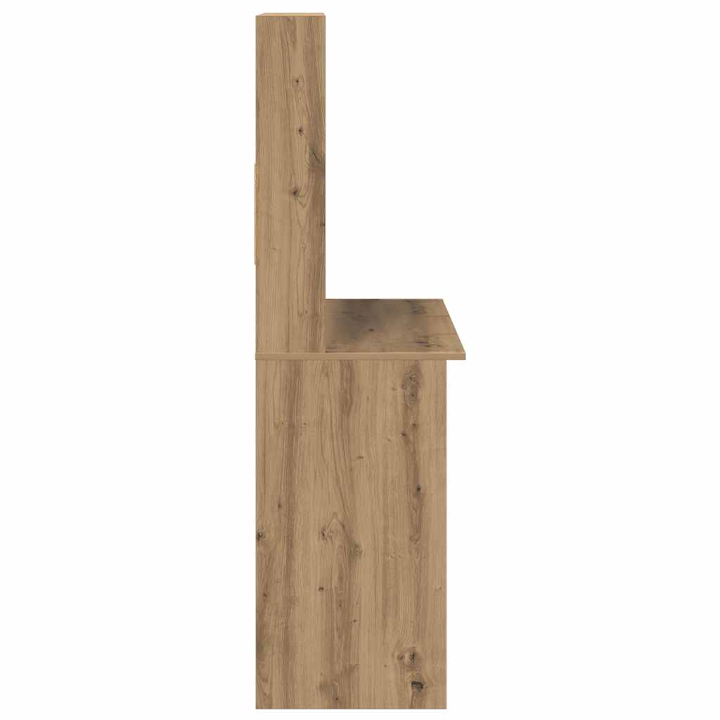 vidaXL Desk with Shelves Artisan Oak 102x45x148 cm Engineered Wood 5