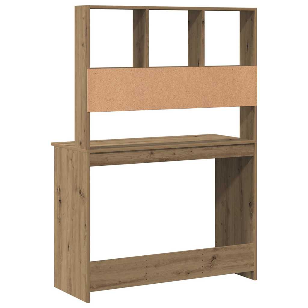 vidaXL Desk with Shelves Artisan Oak 102x45x148 cm Engineered Wood 6
