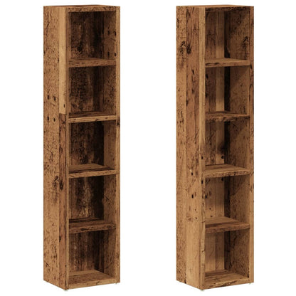 vidaXL CD Cabinets 2 pcs Old Wood 21x16x93.5 cm Engineered Wood 2