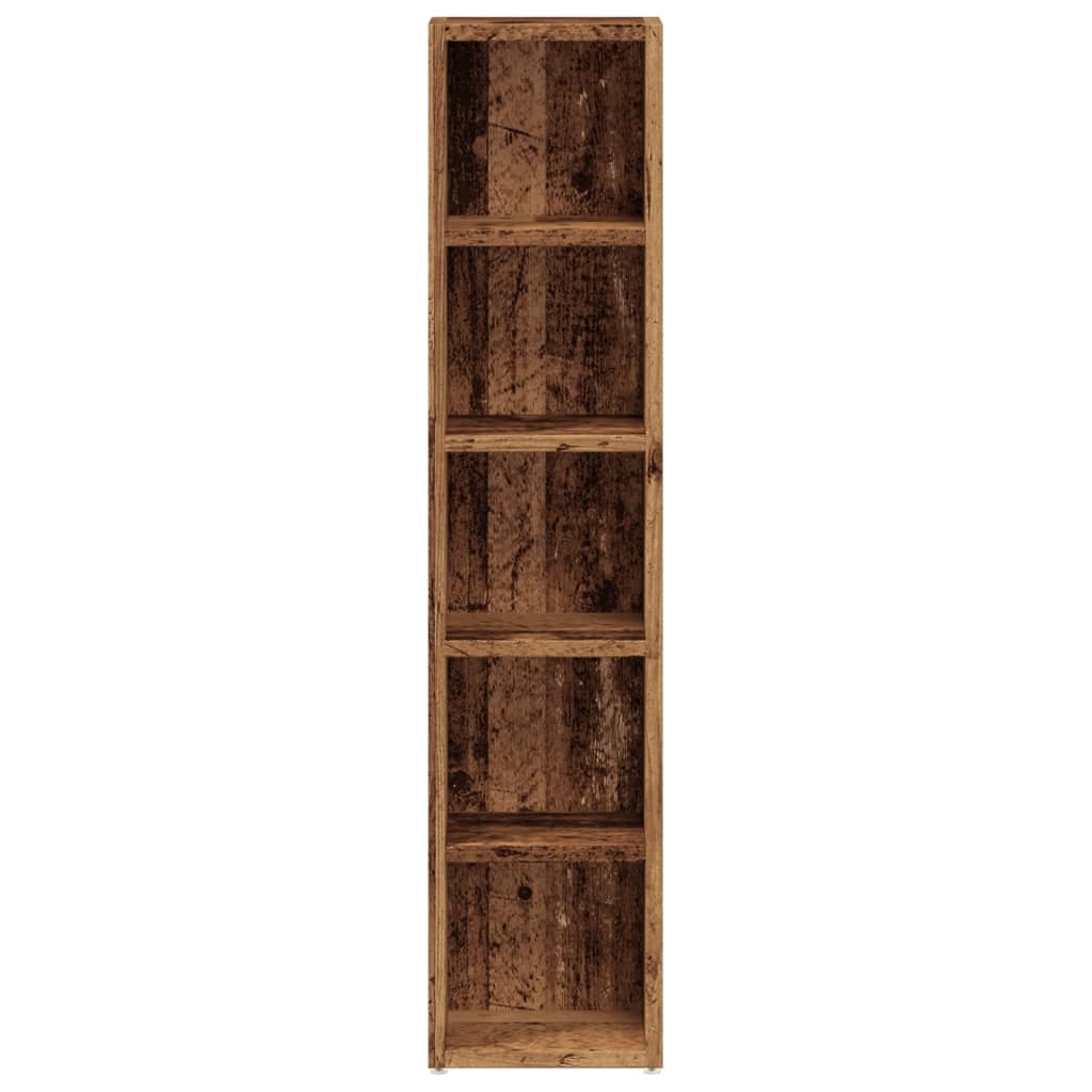 vidaXL CD Cabinets 2 pcs Old Wood 21x16x93.5 cm Engineered Wood 5