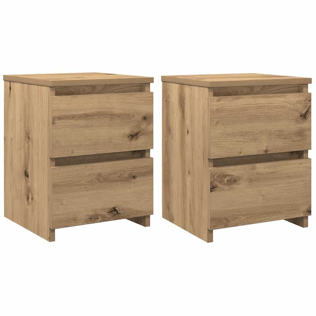 vidaXL Bedside Cabinets 2 pcs Artisan Oak 30x30x40 cm Engineered Wood 2