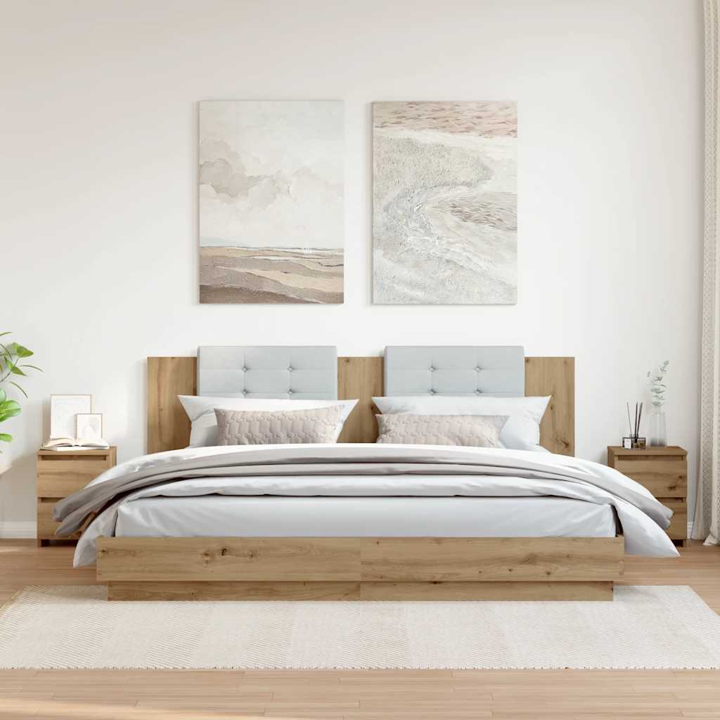 vidaXL Bedside Cabinets 2 pcs Artisan Oak 30x30x40 cm Engineered Wood 1