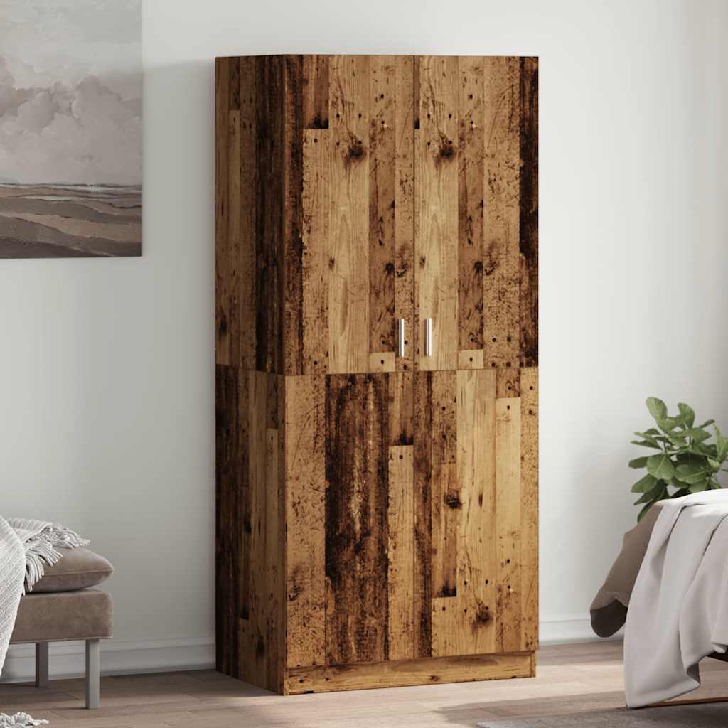 vidaXL Wardrobe Old Wood 80x52x180 cm Engineered Wood 3