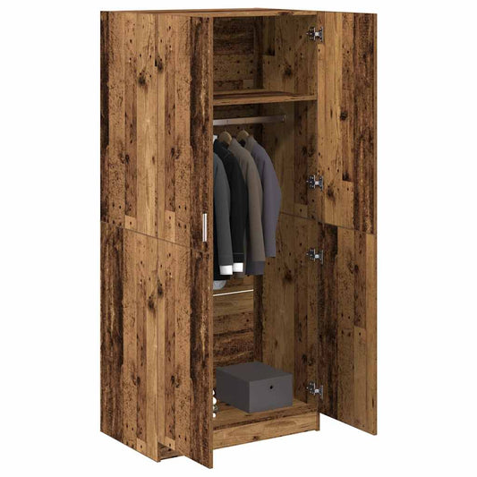 vidaXL Wardrobe Old Wood 80x52x180 cm Engineered Wood 1