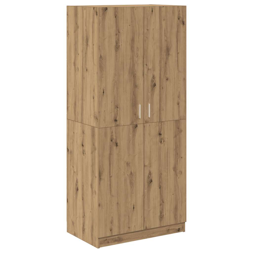 vidaXL Wardrobe Artisan Oak 80x52x180 cm Engineered Wood 2