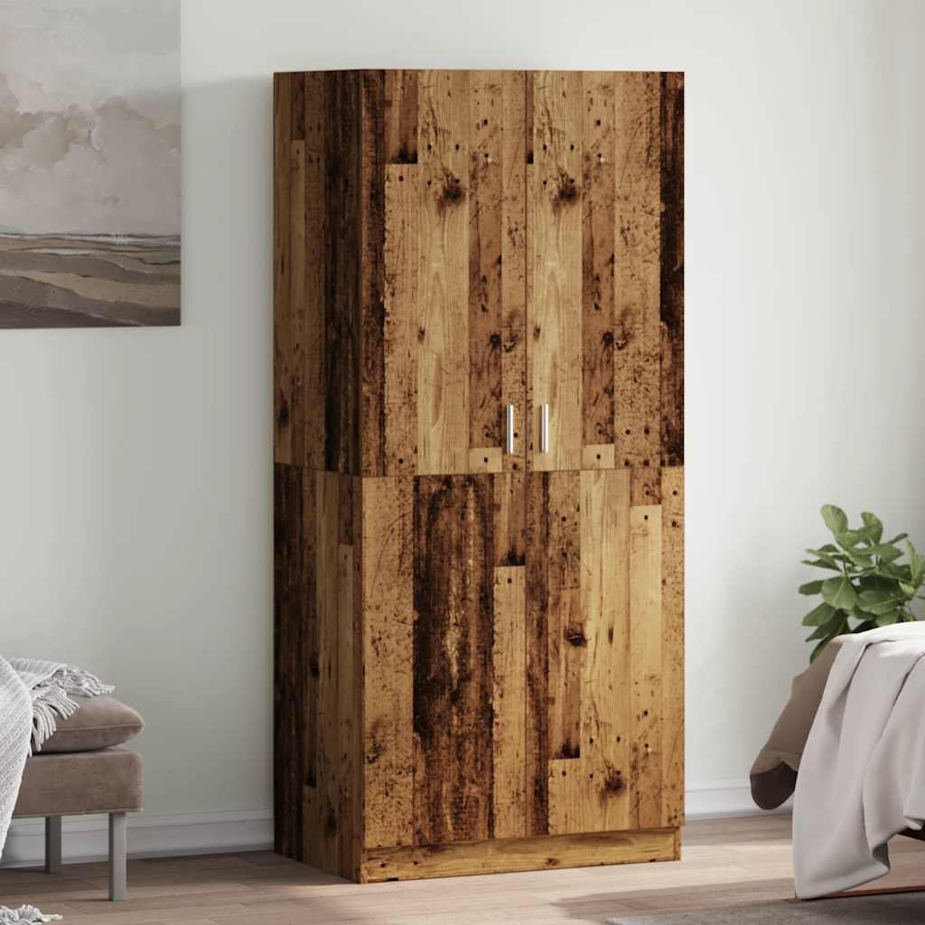 vidaXL Wardrobe Old Wood 90x52x200 cm Engineered Wood 1