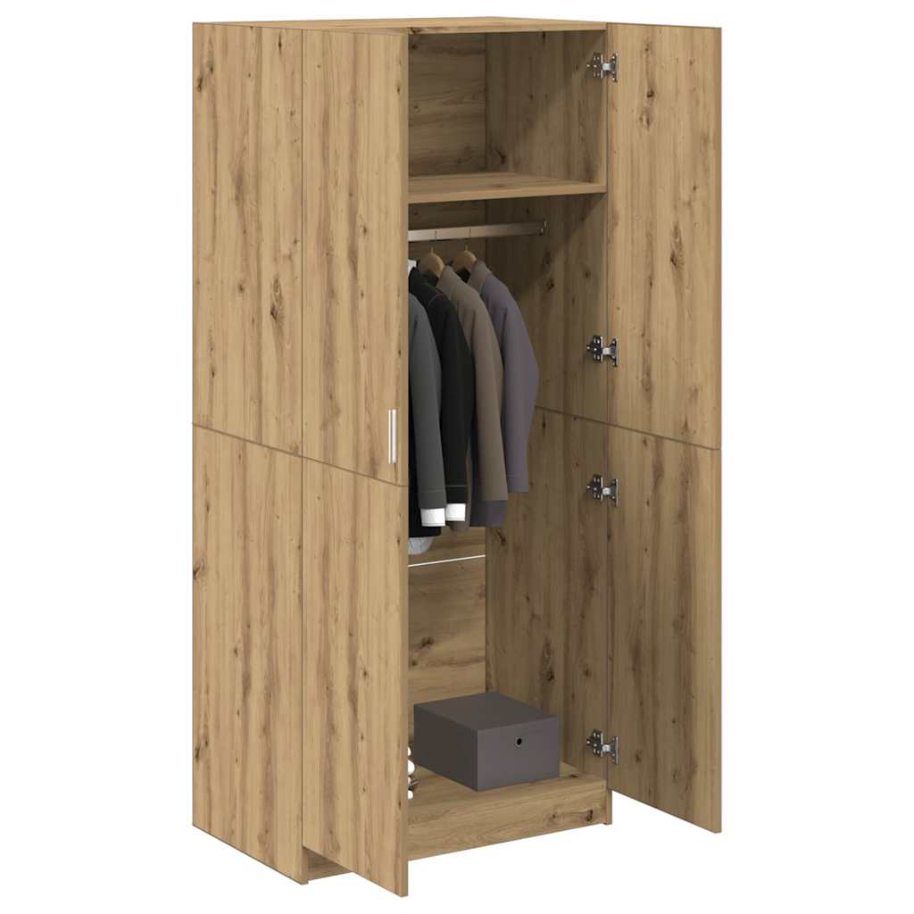 vidaXL Wardrobe Artisan Oak 90x52x200 cm Engineered Wood 3