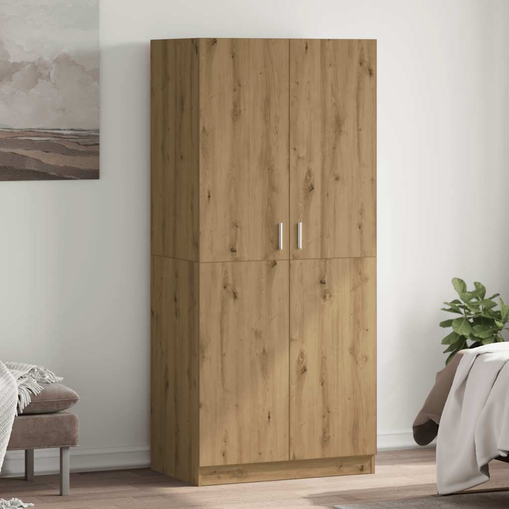 vidaXL Wardrobe Artisan Oak 90x52x200 cm Engineered Wood 1