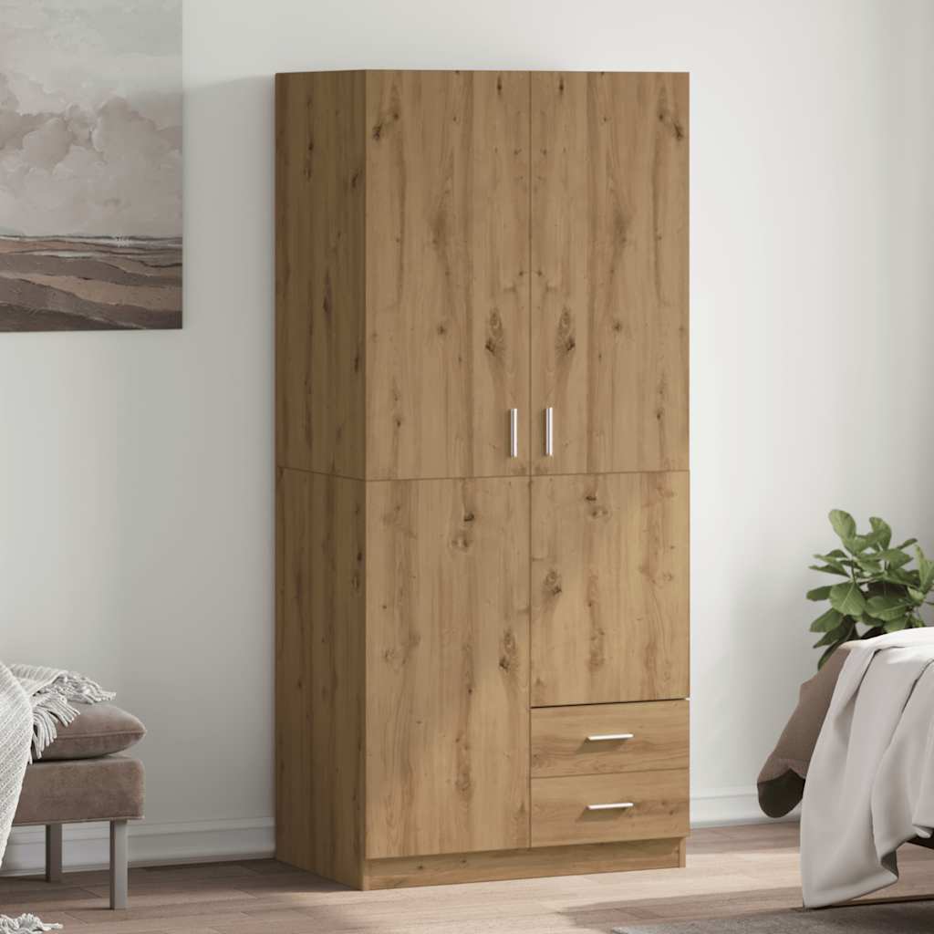 vidaXL Wardrobe Artisian Oak 80x52x180 cm Engineered Wood 1