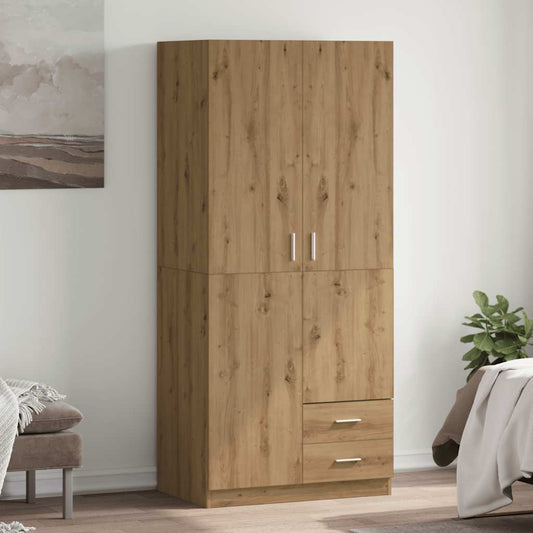 vidaXL Wardrobe Artisian Oak 80x52x180 cm Engineered Wood 1