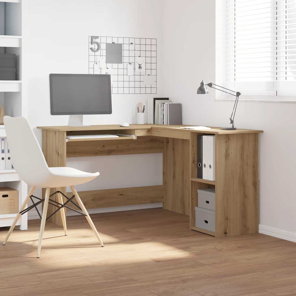 L-Shaped Corner Desk 120x140x75 cm Engineered Wood Artisan oak